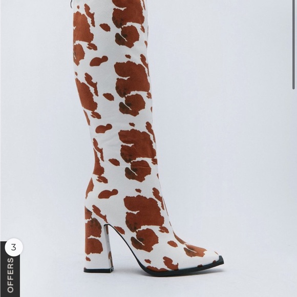Nasty Gal See Cow It Goes Knee High Heeled Boots: SIZE 6; cow print - Picture 6 of 6